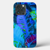 Blauwe tropische bladeren. Hoesje-Mate iPhone case (Achterkant)