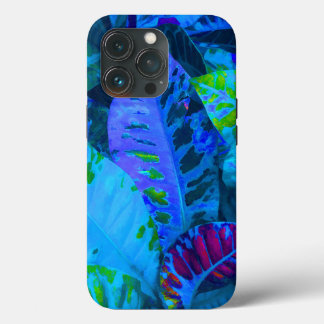 Blauwe tropische bladeren. Hoesje-Mate iPhone case