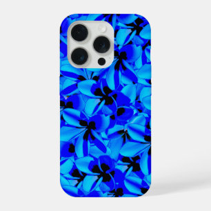 Blauwe Tropische Frangipani Bloemen, Drinkglas iPhone 15 Pro Hoesje