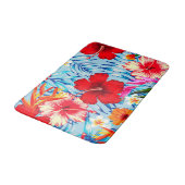 Blauwe Tropische hibiscus bloemen Badmat (Gekanteld)