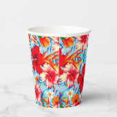 Blauwe Tropische hibiscus bloemen Papieren Bekers (Rechts)