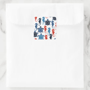 Blauwe tropische oceaan Zee Vierkante Sticker