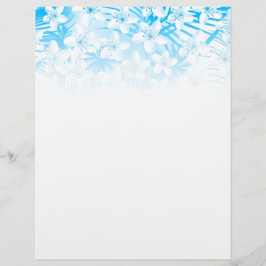 Blauwe tropische palmbomen flyer (Voorkant)