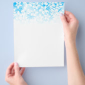 Blauwe tropische palmbomen flyer (Hand)