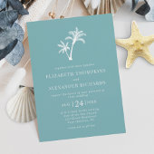 Blauwe Tropische palmboom Beach Weddenschap Kaart