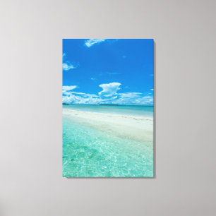 Blauwe tropische zeezicht, Palau Canvas Afdruk