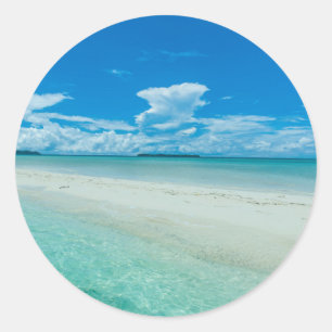 Blauwe tropische zeezicht, Palau Ronde Sticker