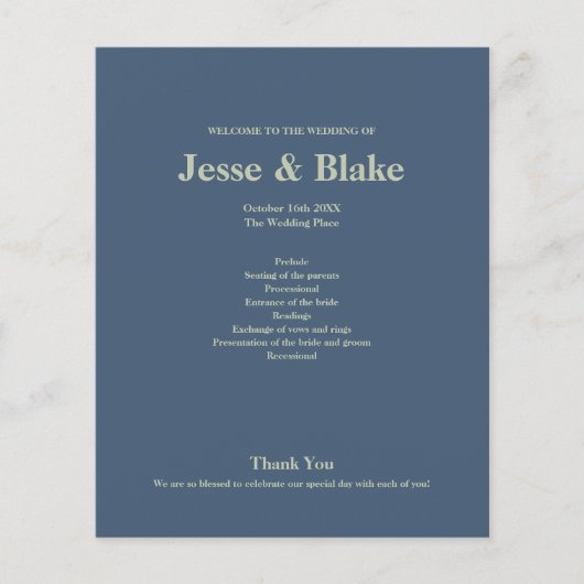 Blauwe Trouw met Latticewerk Patroon (Voorkant)