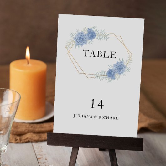 Blauwe Trouwtafel Kaarten Sjabloon