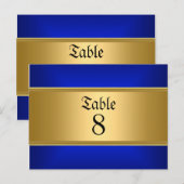 Blauwe Trouwtafel Nummers Royal Blue Briefkaart (Voorkant / Achterkant)