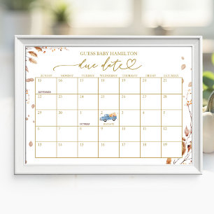 Blauwe Truck Baby Shower Verwachtingsdatum Agenda Poster