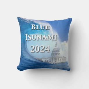 Blauwe Tsunami Verkiezing 2024 Kussen
