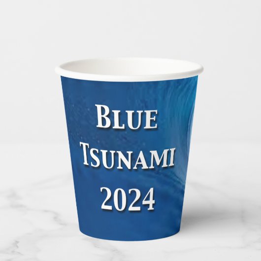 Blauwe Tsunami Verkiezing 2024 Papieren Bekers (Voorkant)