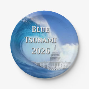 Blauwe Tsunami-verkiezing 2026 Papieren Bordje