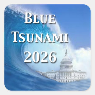 Blauwe Tsunami-verkiezing 2026 Vierkante Sticker