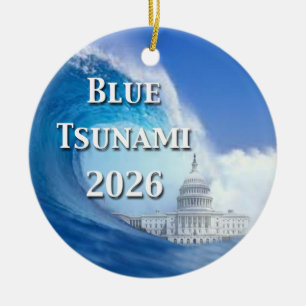 Blauwe Tsunami-verkiezingen 2026 Keramisch Ornament