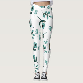 Blauwe Tuin Bloemennacht  Leggings