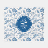 Blauwe tuinvlinder en Floral Garden Pattern Fleece Deken (Voorkant (Horizontaal))