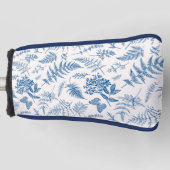 Blauwe tuinvlinder en Floral Garden Pattern Golfheadcover (Voorkant)