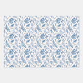 Blauwe tuinvlinder en Floral Garden Pattern Inpakpapier Vel (Voorkant 2)
