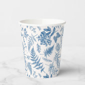 Blauwe tuinvlinder en Floral Garden Pattern Papieren Bekers (Links)