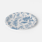 Blauwe tuinvlinder en Floral Garden Pattern Papieren Bordje (Gekanteld)