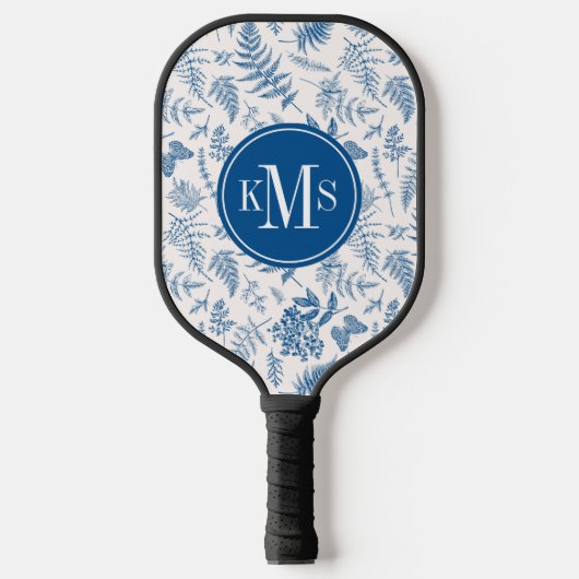 Blauwe tuinvlinder en Floral Garden Pattern Pickleball Paddle (Voorkant)