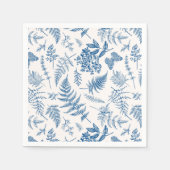 Blauwe tuinvlinder en Floral Garden Pattern Servet (Voorkant)