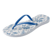 Blauwe tuinvlinder en Floral Garden Pattern Teenslippers (Schuin)