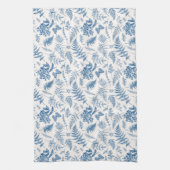 Blauwe tuinvlinder en Floral Garden Pattern Theedoek (Verticaal)
