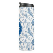Blauwe tuinvlinder en Floral Garden Pattern Thermosbeker (Geroteerd rechts)