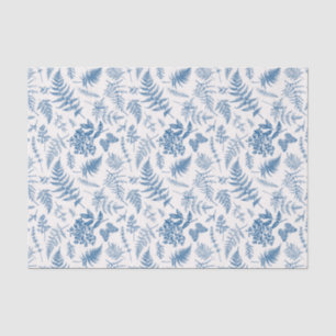 Blauwe tuinvlinder en Floral Garden Pattern Tissuepapier