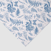 Blauwe tuinvlinder en Floral Garden Pattern Tissuepapier (Detail)