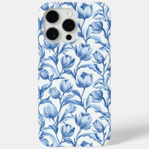 Blauwe Tulp  bloemmotief iPhone 15 Pro Max Hoesje