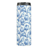 Blauwe Tulp bloemmotief Thermosbeker (Achterkant)