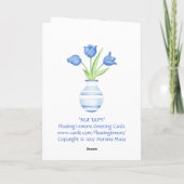 Blauwe Tulpen Bedankt Card (Achterkant)
