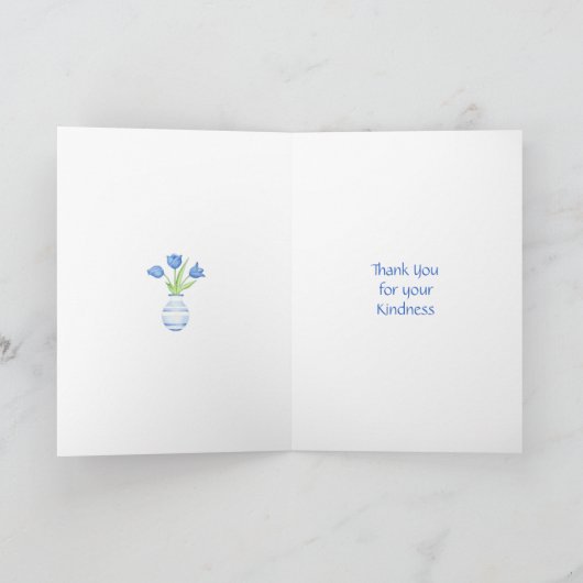 Blauwe Tulpen Bedankt Card (Binnen)