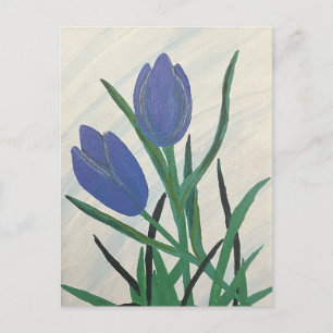 Blauwe tulpen briefkaart