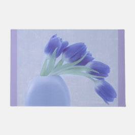 Blauwe tulpen leven nog deurmat