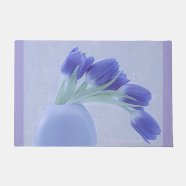 Blauwe tulpen leven nog deurmat (Voorkant)