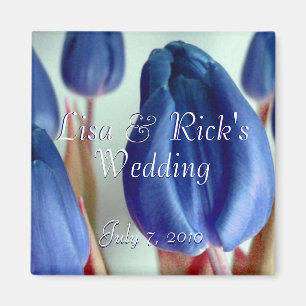 Blauwe tulpen magneet