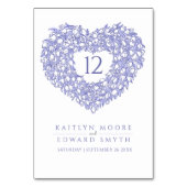 blauwe tulpen monogram bruiloft kaart (Voorkant)