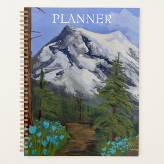 Blauwe tulpen op een wandeling planner