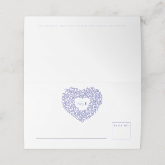 Blauwe tulptekenmonogram (Buitenkant ongevouwen)