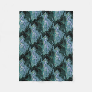 Blauwe turbulentie Acrylpour Abstracte Art Fleece Deken