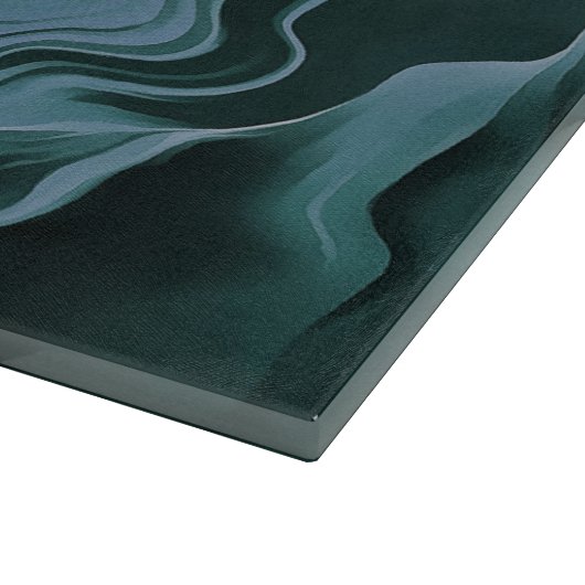 Blauwe turbulentie Acrylpour Abstracte Art Snijplank (Hoek)