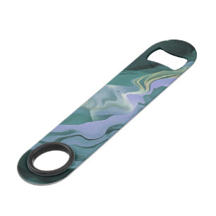 Blauwe turbulentie Acrylpour Abstracte Art Speed Flessenopener