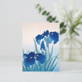 Blauwe & Turquoise Irissen Dank Je Briefkaart (Staand voorkant)