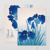 Blauwe & Turquoise Irissen Dank Je Briefkaart (Voorkant / Achterkant)