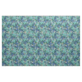 Blauwe Turquoise Monstera Bladeren & Vlinders Stof (Fat Quarter)